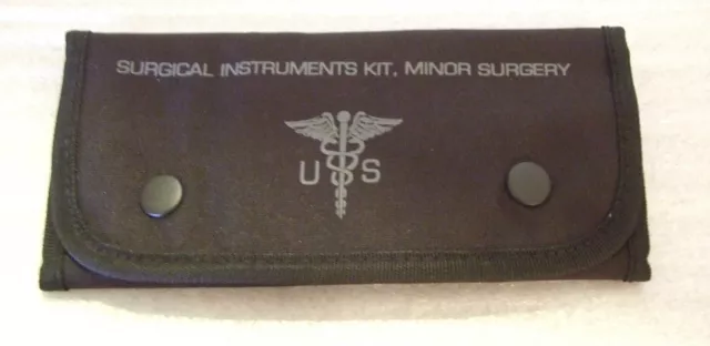 MILITARY Minor Surgical Kit Stainless Steel Instruments & Sutures 16pc New BLK