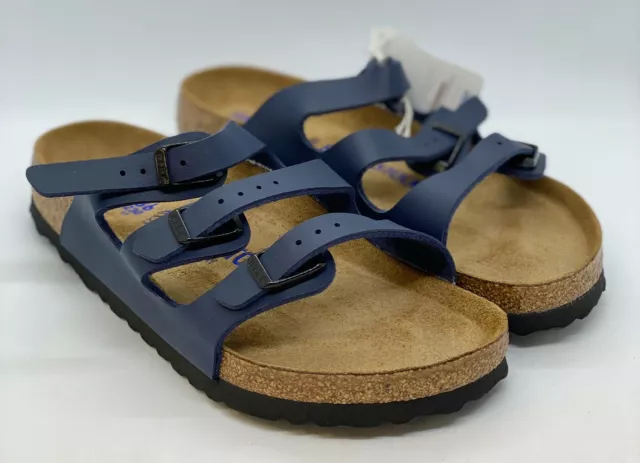 Birkenstock Women's Florida Soft Footbed Birko-Flor Sandals - Blue - [0554711] 2