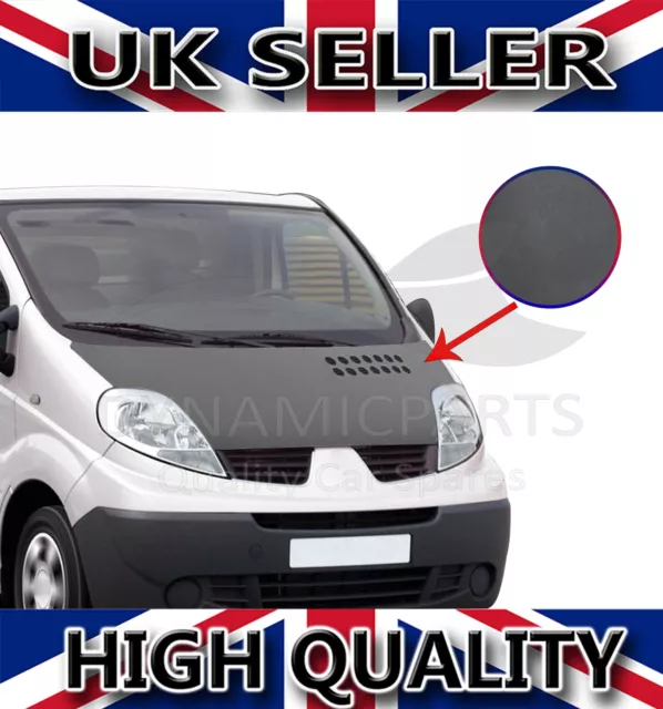 For Renault Trafic Ii Front Plain Black Bonnet Bra Protector Cover Guard 2001-14