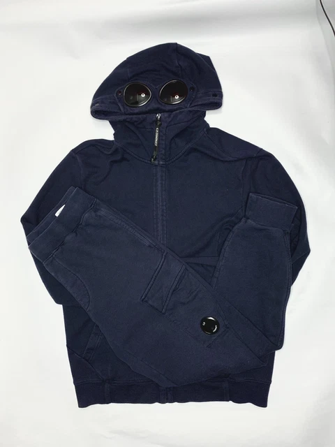Cp company goggle hoodie on sale navy