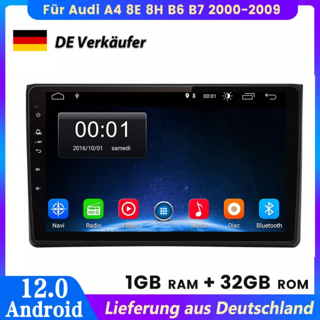 9" Für Audi A4 8E 8H B6 B7 2000-2009 Autoradio Navi GPS WIFI USB Android 12 DAB+