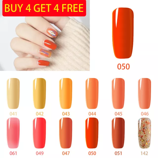 Anfillesan Orange Set Gel Polish UV LED Nail Lacquer Top Base Coat Nail Art DIY