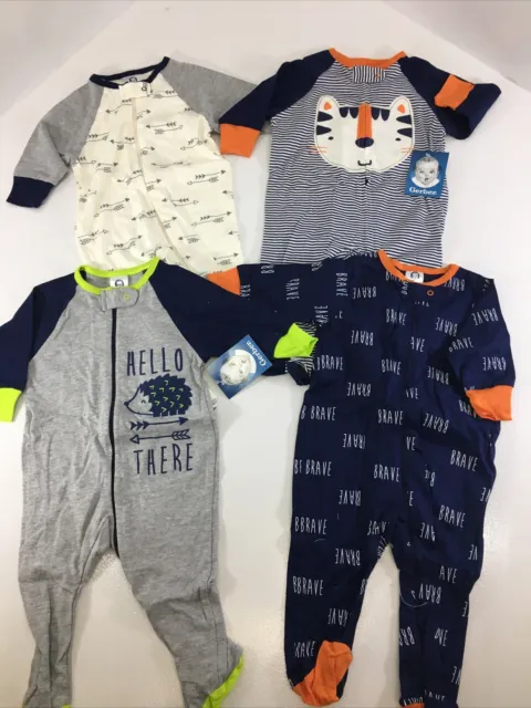Gerbers Baby Boys Pack Of 4 Footed One Piece PJ Size 3-6Month Multi NWT