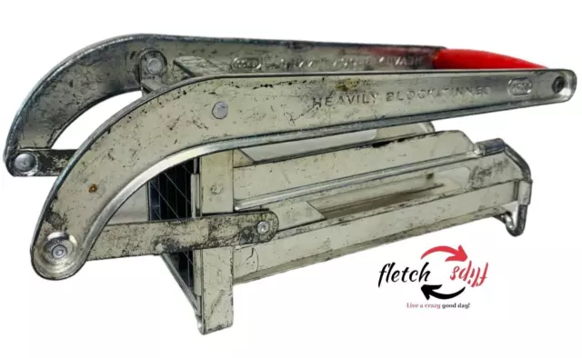 Vintage EKCO Miracle Cutter Heavily Block Tinned French Fry Potato Cutter  with additional Blade - V1301