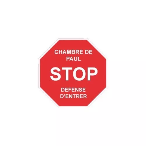 Stop Entrer Sticker Autocollant prénom au choix Prénom Chambre Enfant logo1