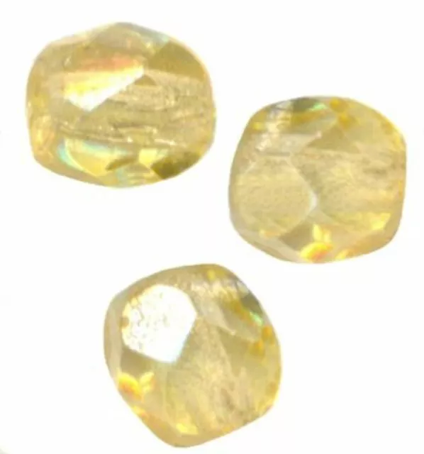 25 PERLES FACETTES DE BOHEME  6 mm LIGHT TOPAZ AB