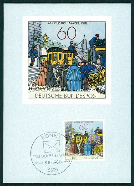BRD MK 1981 TAG DER BRIEFMARKE POSTKUTSCHE MAXIMUMKARTE CARTE MAXI CARD CM gd78