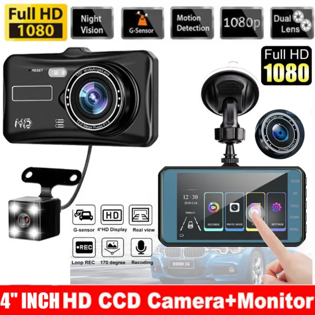 HD 1080P In Car Camera Recorder Dual Front and Rear Dash Cam Night Vision UK