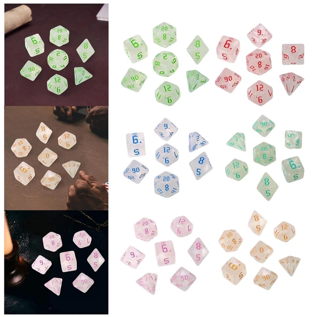 Lot de 10 dés polyédriques multi-faces en acrylique D10 pour RPG, rouge
