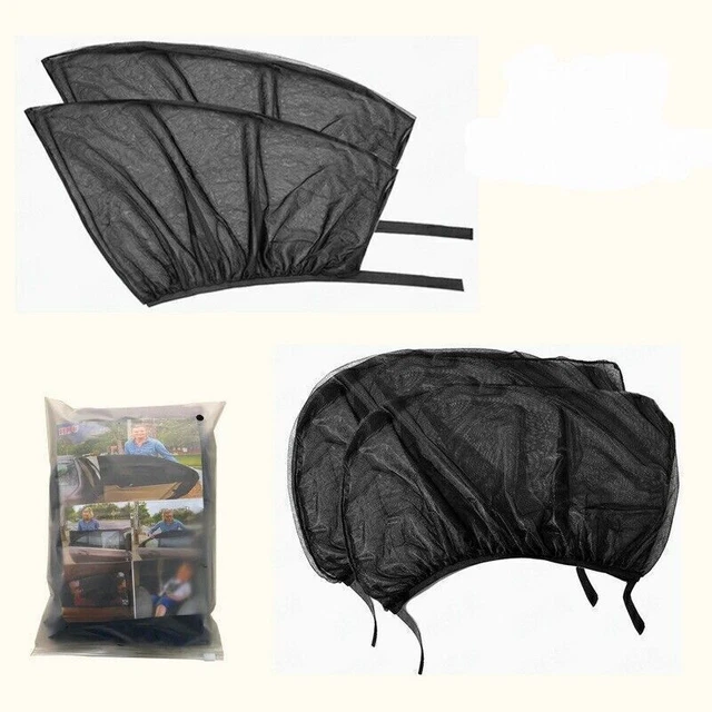 4pcs UV Protection Car Front Rear Window Anti-Mosquito Car Sun Shade Net Curtain