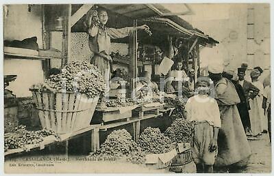 Carte postale ANIMEE CPA MAROC Marchands de fruits 1920 ca CASABLANCA 