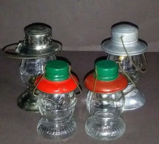 Lot Of Vintage 1940's Glass Lantern Candy Containers Stough, Crosseti,