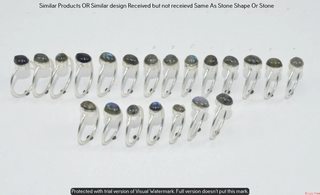 Labradorite 100 Piece Wholesale Ring Lot 925 Sterling Silver Ring NRL-4894