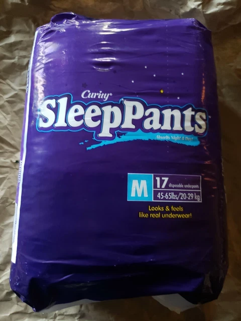 NEW Curity Sleep Pants Underpants M 45-65 lbs 17 Count Pack