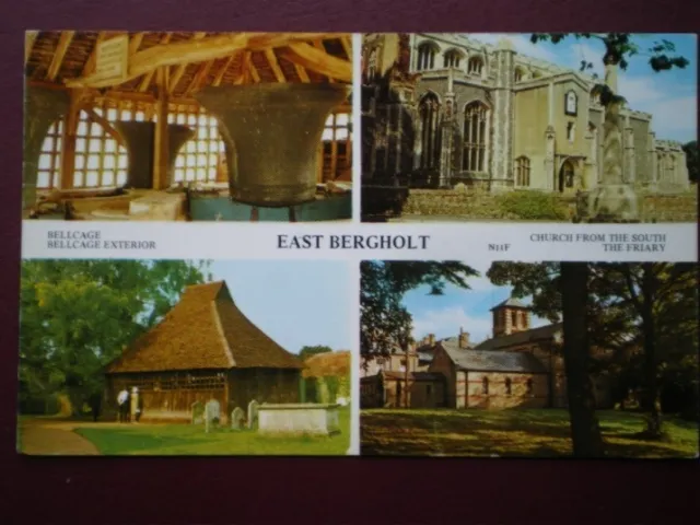 Postcard Suffolk East Bergholt - Bellcage - Bellcage Exterior - Church From The