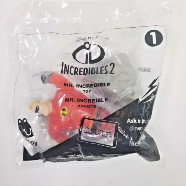 McDonalds Happy Meal Toy Disney Incredibles 2 #1 Mr. Incredible New Sealed