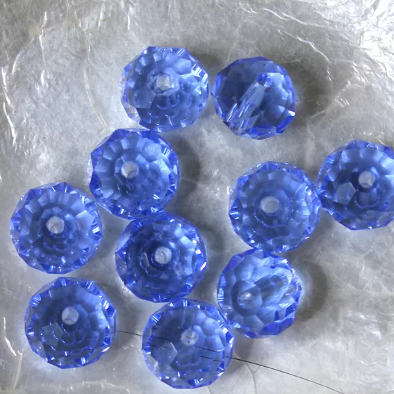10 CITROUILLES  -  Cristal de Bohême  -  8 X 10 MM  -  BLEU SAPPHIRE
