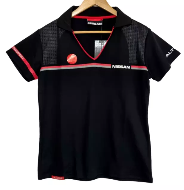 NISSAN Motorsport Official Nismo Womens Black Polo Shirt Size 16 NWT 2013