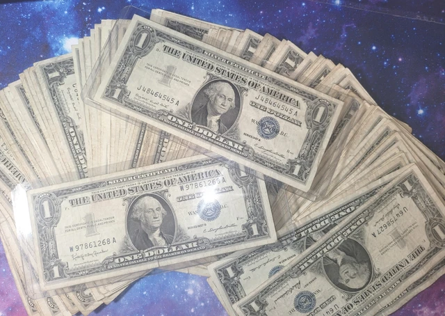 1957 One Dollar Note ✯ $1 Silver Certificate G-AU ✯ Bill Blue US Currency✯