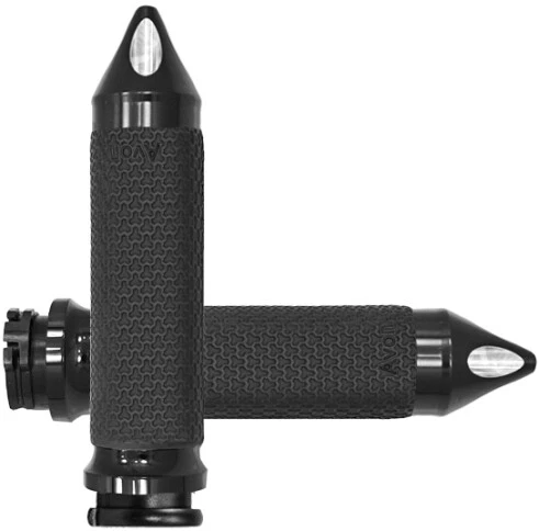 AVON CABLE THROTTLE MEMORY FOAM GRIP BLACK MF-63-ANO-SPK Anodized Spiked 40-2711