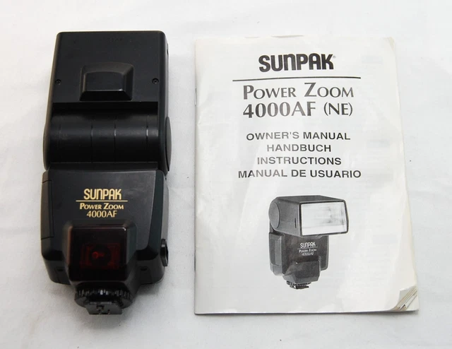 SUNPAK POWER ZOOM 4000AF Flash - NE For Nikon Cameras - TESTED