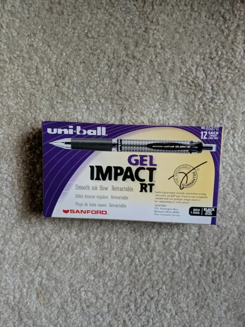 No. 65870 Uni-ball Gel Impact Bold 1.0 mm Black Box Of 12