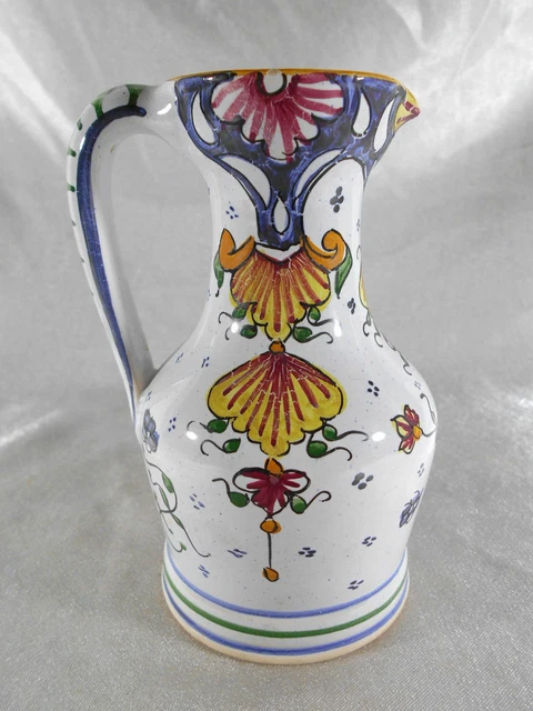 Pichet à Eau Vintage En Faïence De Saxe B.F.K., Motif Blanc Et Bleu