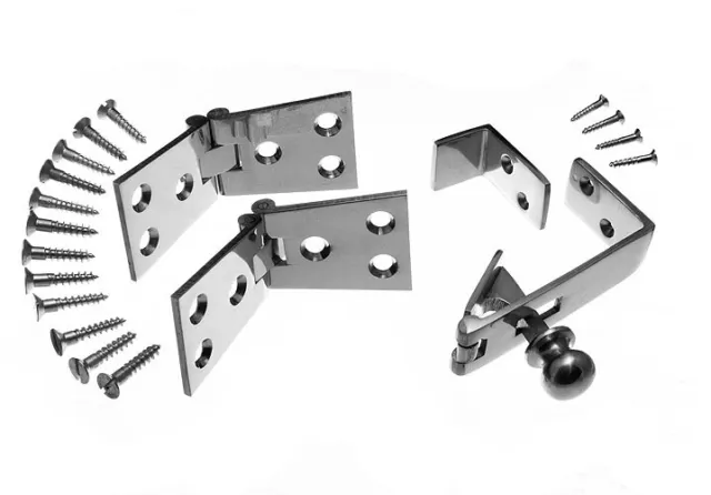 NEW 3 Sets X Chrome-Plated Harmony: 1 Counter Flap Hinge with Matching Catch - O