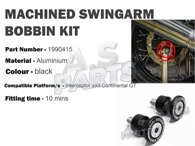 MACHINED SWINGARM BOBBIN Kit For Royal Enfield Interceptor 650cc & GT ...