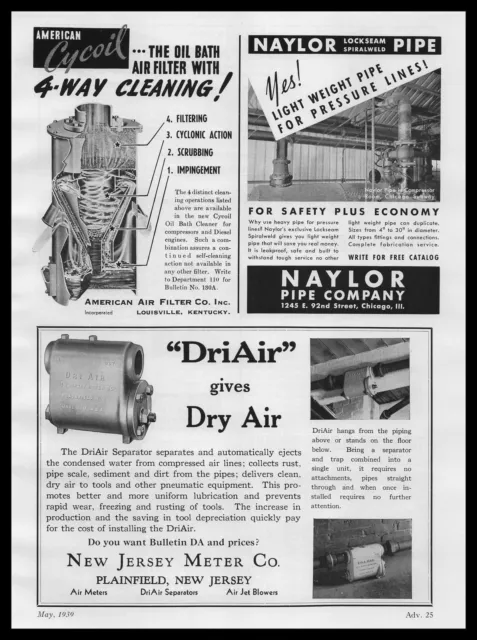 1939 Naylor Pipe Company Chicago Subway Photo Lockseam Spiralweld PIpes Print Ad