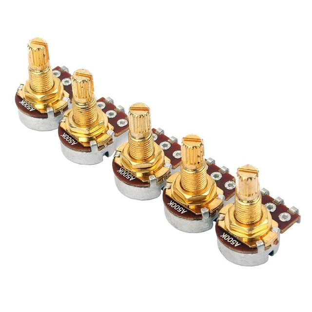 5 potentiomètres de potentiomètre mini a500k à manche court pour basse