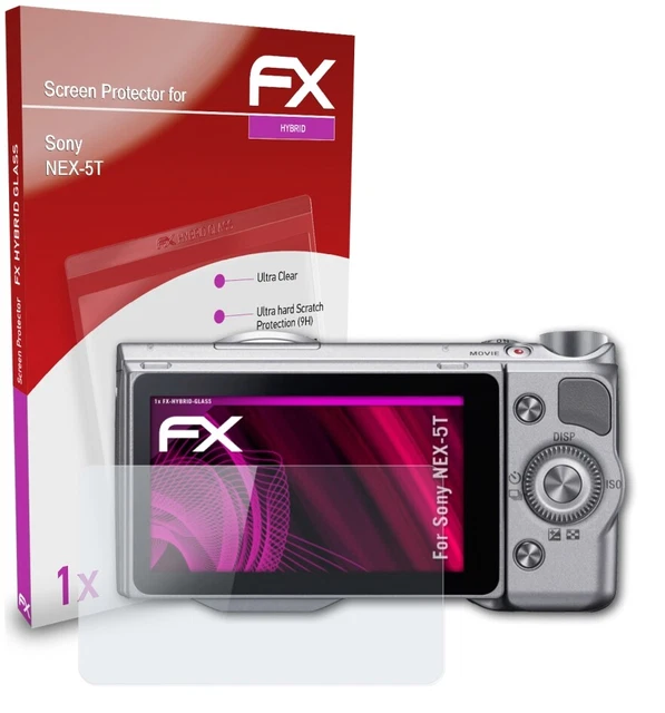 atFoliX Glass Protective Film for Sony NEX-5T Glass Protector 9H Hybrid-Glass