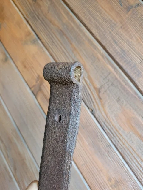 19c Antique Hand Wrought Forged Iron Barn Door Strap Hinges 24 1/2" 4