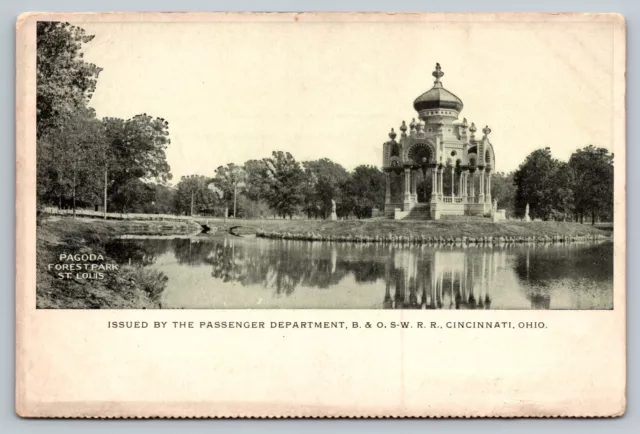 Pagoda Forest Park St. Louis MO Unposted DB Postcard