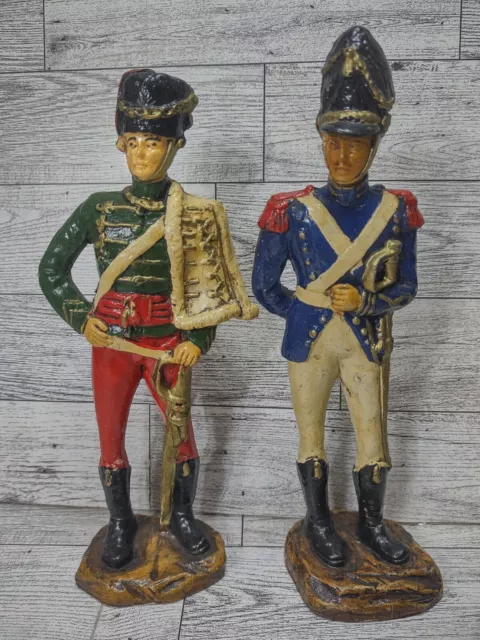 Vtg Fontanini Depose Italy Paper Mache Soldiers Napoleonic Figures Carrara Lot