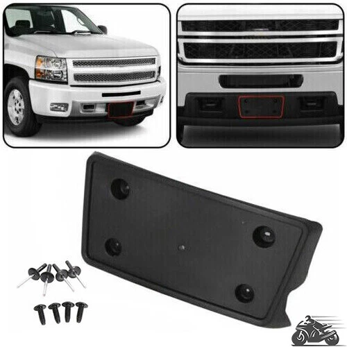 For 2007-2013 Chevy Silverado Front Bumper License Plate Tag Bracket Holder w/HW