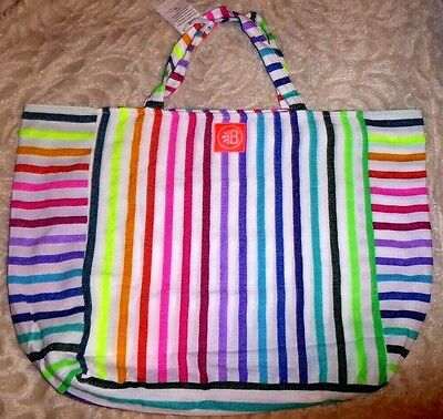 LAS BAYADAS LARGE MULTI COLOR BEACH BAG TOTE RECYCLED COTTON 2,2' x 1,5' x 0,8 f