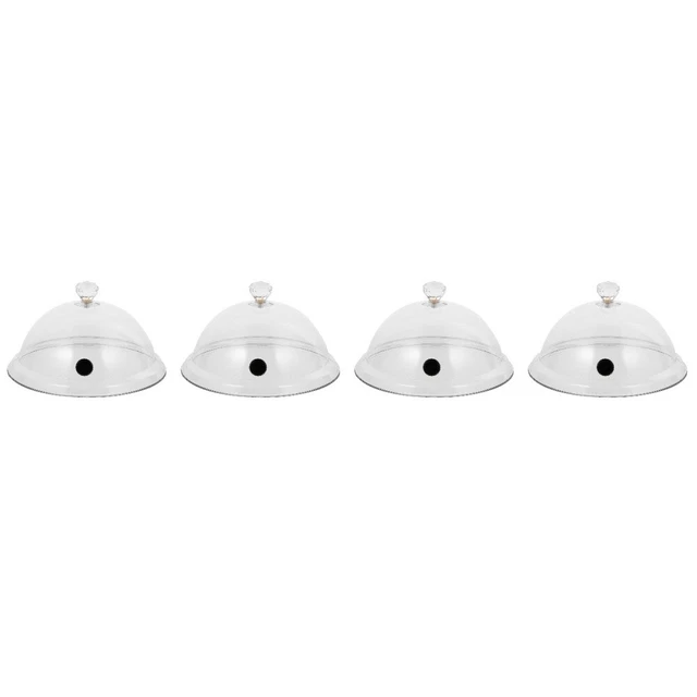 4x Custodia Cupcake Cupola Alimentare in Vetro Microonde Copertura Alimentare
