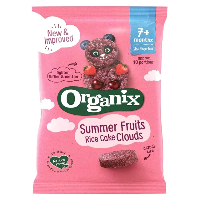 Organix Verano Frutas Arroz Pastel Nubes 40g Mundo Ancho