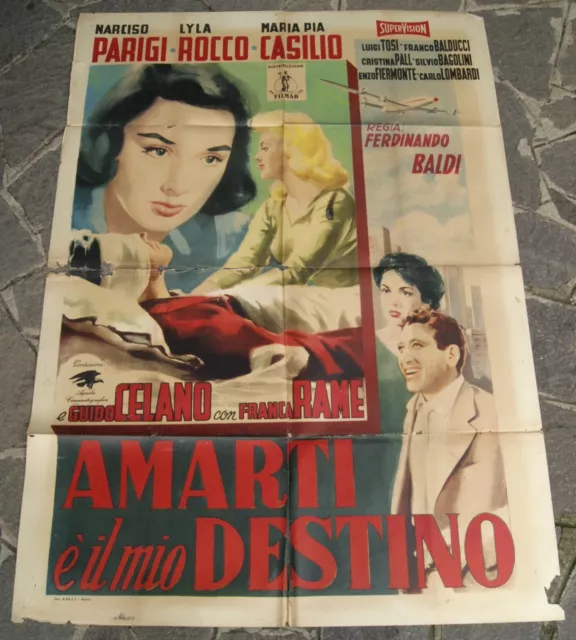 manifesto 2F film AMARTI E' IL MIO DESTINO Narciso Parigi Lyla Rocco Franca Rame