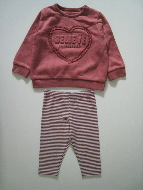 New F&F Baby "Believe" Jumper Top & Leggings - 2 Piece Outfit - 3-6 Months