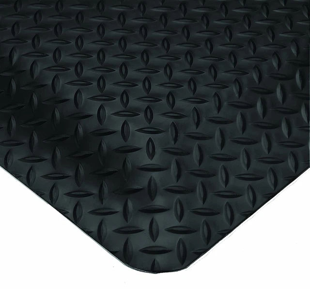 415.916X2X75Bk Diamond-Plate Spongecote Mat, 2' Width X 75' Length X 9/16" Thick