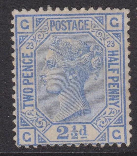 GB QV mint  Surface Printed SG157 2 1/2d blue plate 23  cat. value £450