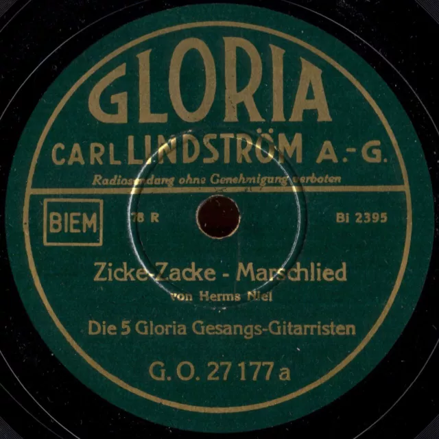 ZICKE-ZACKE GERMAN WW2 MARSCH RARE WWII 78rpm HERMS NIEL EX