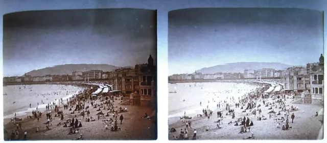 Photo photographie San Sebastian plage de la Concha playa Espana Espagne 1920