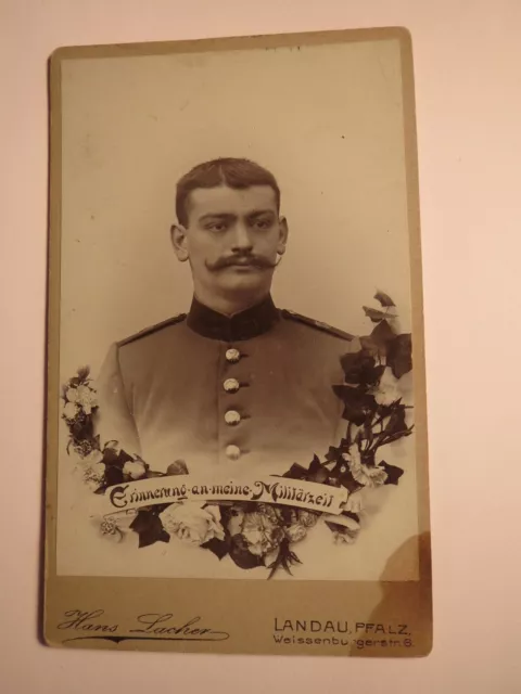 Landau Pfalz - Soldat mit Bart in Uniform - Regiment KB IR 18 - Portrait / CDV