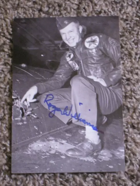 ROYCE WILLIAMS Signed 4x6 Photo NAVY F9F-5 PANTHER PILOT KOREAN WAR AUTOGRAPH