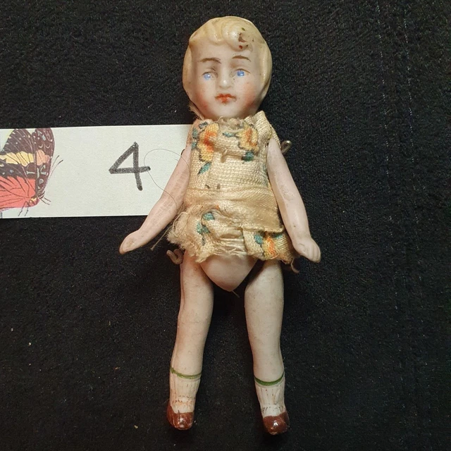 French - Poupée Trois Français poupées miniatures Mignonette à tête en
