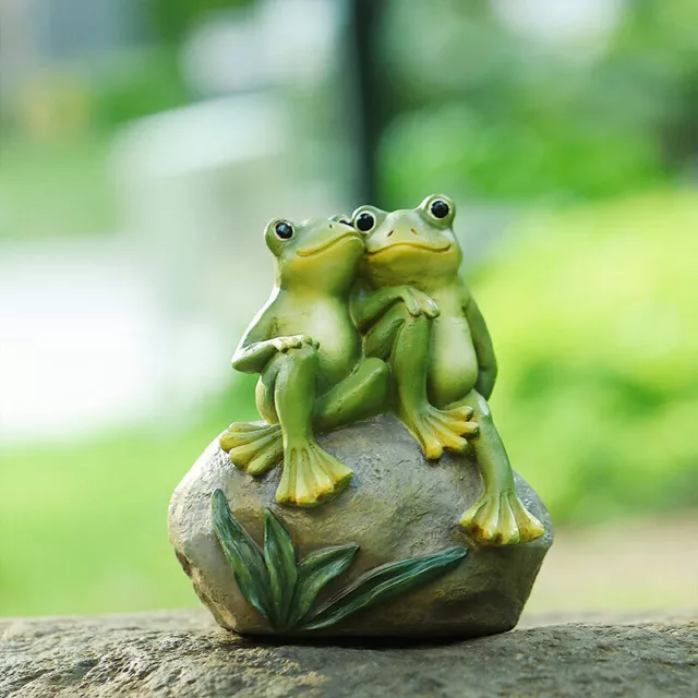 Resin Rural Frog Statue Outdoor Frogs Sculpture For Home Desk Garden Decors Cute