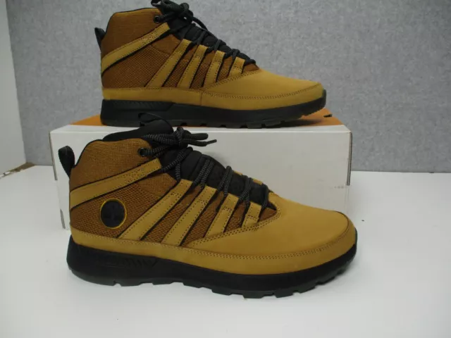 TIMBERLAND EURO TREKKER MID Mens Sz 10 Wheat Nubuck Hiking Boots Shoes ...